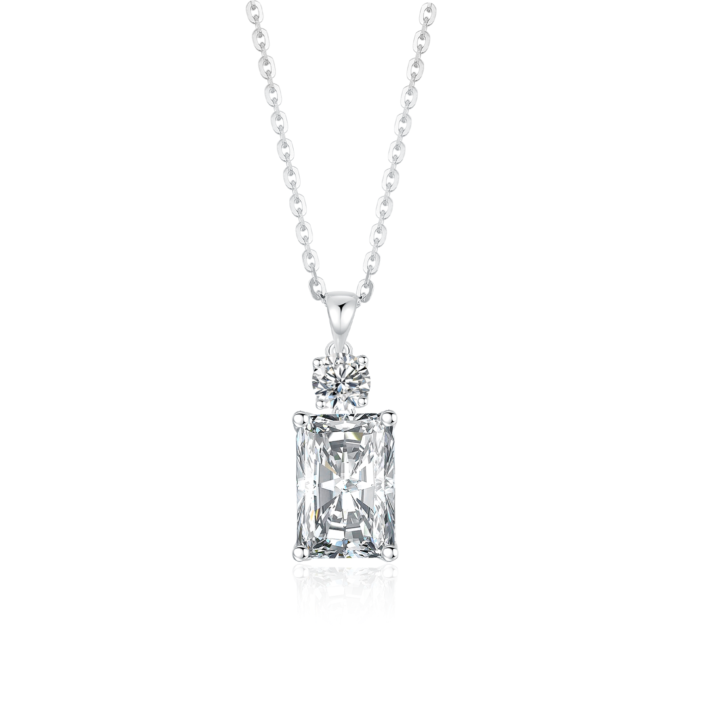 TDG 18K Gold Lab-Grown Diamond Radiant-Cut Pendant Necklace with IGI Certification