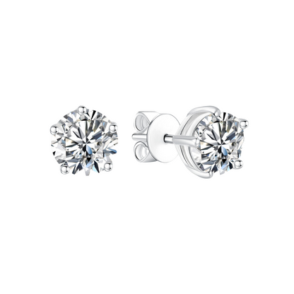 TDG 10K Gold Lab-Grown Diamond 5-Prong Solitaire Stud Earrings