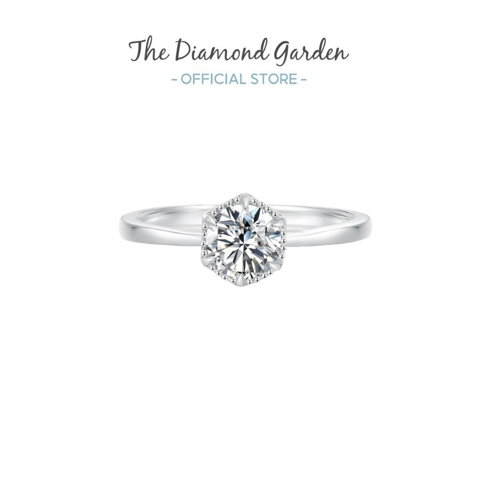 10K Gold Round Brilliant Lab Grown Diamond 6 Prong Ring