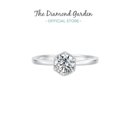 10K Gold Round Brilliant Lab Grown Diamond 6 Prong Ring
