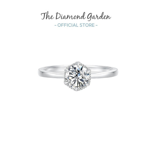 10K Gold Round Brilliant Lab Grown Diamond 6 Prong Ring