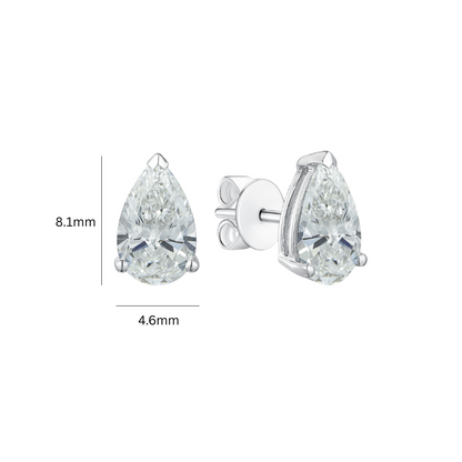 TDG 10K Gold Pear-Shaped Lab-Grown Diamond Stud Earrings