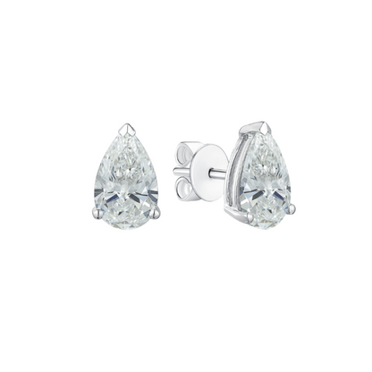 TDG 10K Gold Pear-Shaped Lab-Grown Diamond Stud Earrings