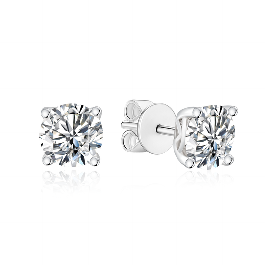 TDG 10K White Gold 4 Prong Diamond Stud Earring