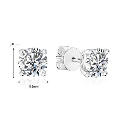 TDG 10K White Gold 4 Prong Diamond Stud Earring