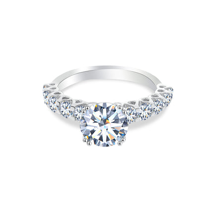 TDG 10K Gold Lab Grown Round Cut Diamond Ring