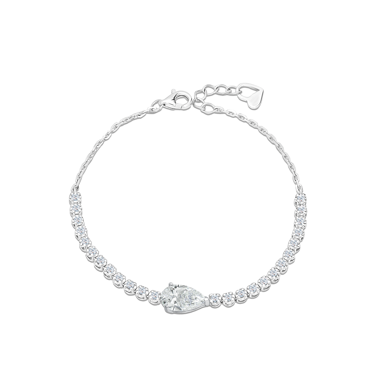 TDG 10K White Gold Lab-Grown Diamond Bracelet