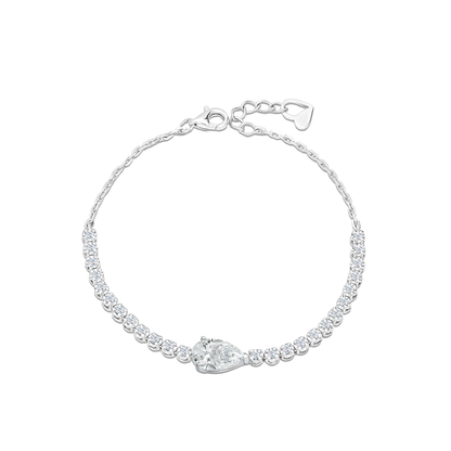 TDG 10K White Gold Lab-Grown Diamond Bracelet