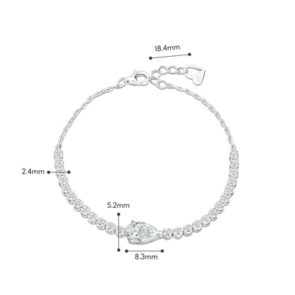 TDG 10K White Gold Lab-Grown Diamond Bracelet