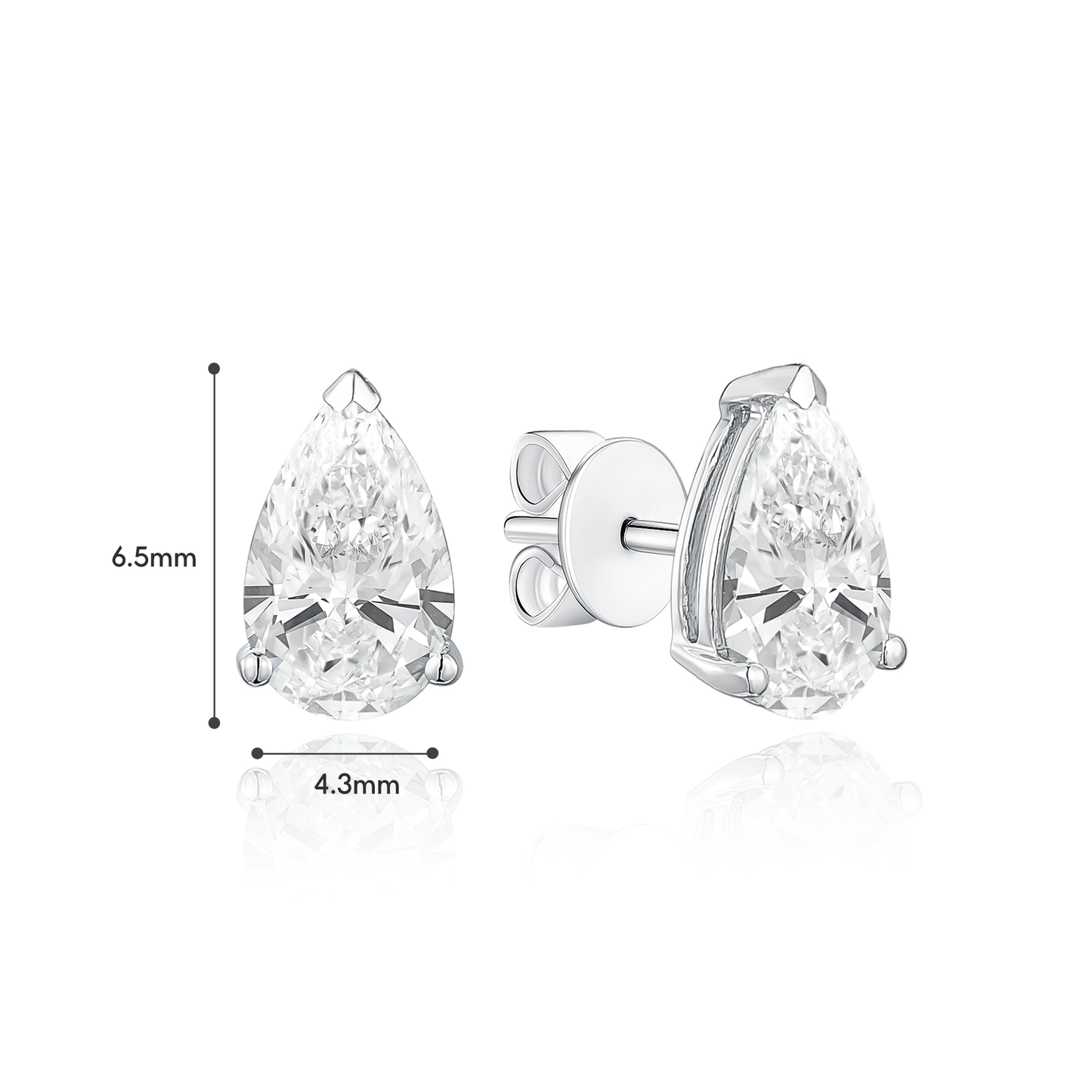 TDG 10K Gold Lab Grown Diamond Tear Drop/Pear Cut Stud Earrings – 0.7TCW±