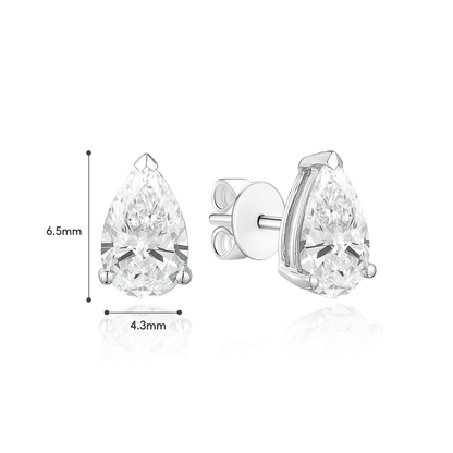 TDG 10K Gold Lab Grown Diamond Tear Drop/Pear Cut Stud Earrings – 0.7TCW±
