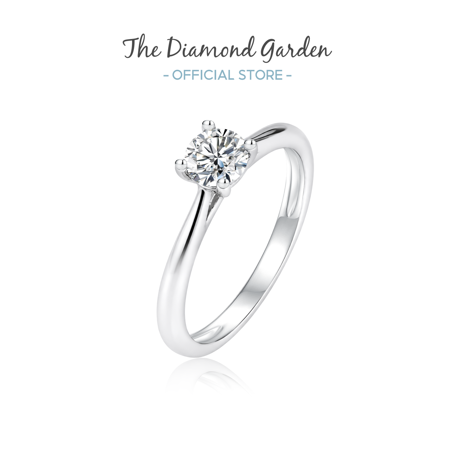 TDG 10K Gold Lab Grown Diamond Classic Solitaire Ring - 0.5CT±