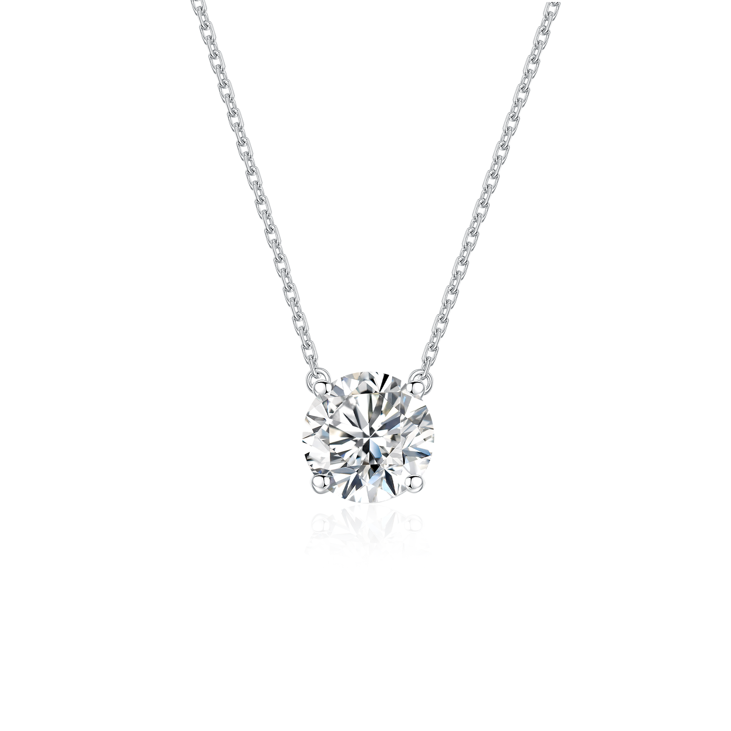 TDG 10K Gold Lab Grown Diamond 4 Prong Solitaire Necklace – 1CT±