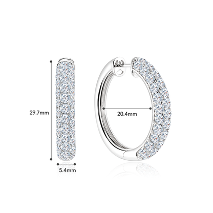 TDG 10K Gold Lab Grown Diamond Lumina Oversized Pavé Hoop Earrings