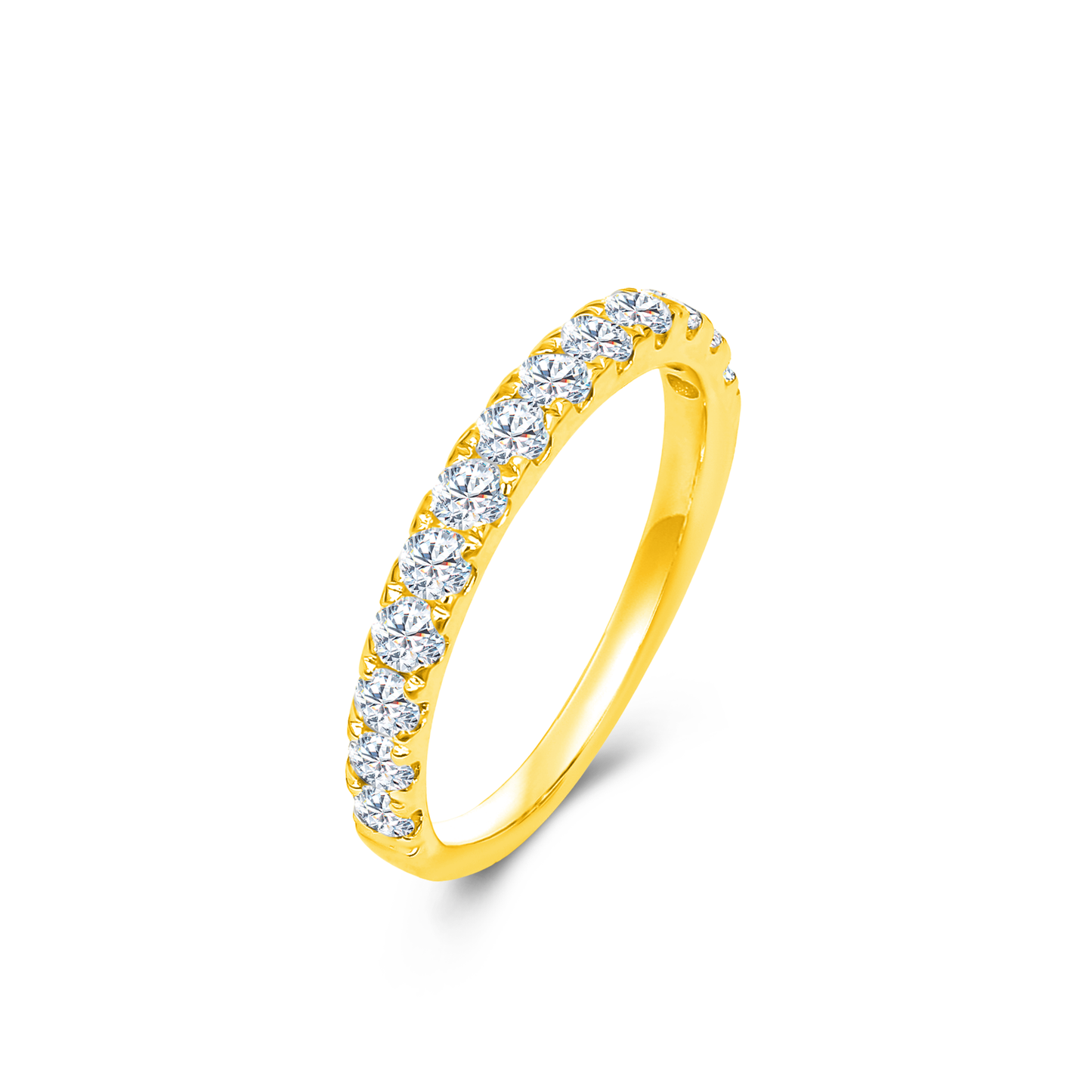 TDG 10K Gold Lab Grown Half Eternity Diamond Ring - 0.6TCW±