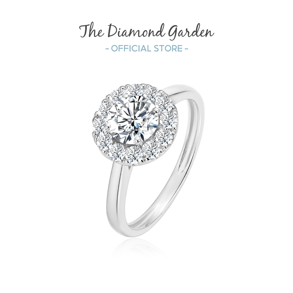 TDG 10K Gold Lab Grown Diamond Classic Halo Ring - 0.8CT± Centre