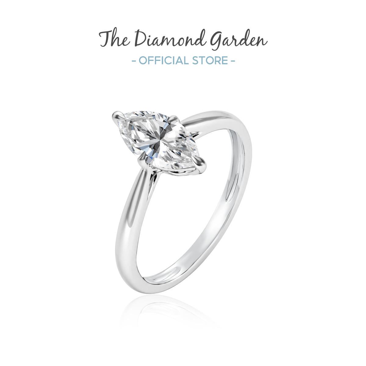 TDG 10K Gold Lab Grown Diamond Marquise Solitaire Ring – 0.8CT±