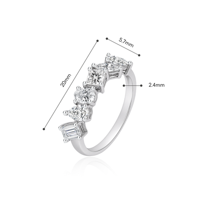 TDG 10K Gold Lab Grown Diamond Mixed Fancy Cut Ring – 1.2TCW±