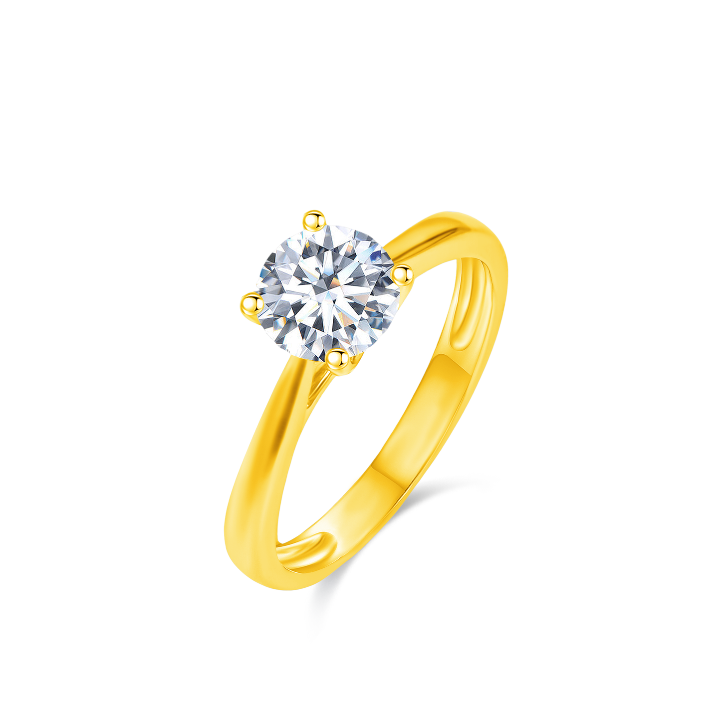 TDG 10K Gold Lab Grown Diamond Classic Solitaire Ring - 1.5CT±