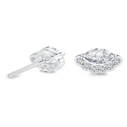 10K Gold Marquise-cut Lab Grown Diamond Stardust  Stud Earrings