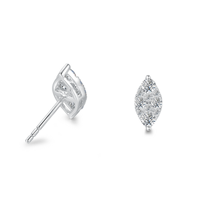 10K Gold Marquise-Shaped Cascade Lab Grown Diamond Stud Earrings