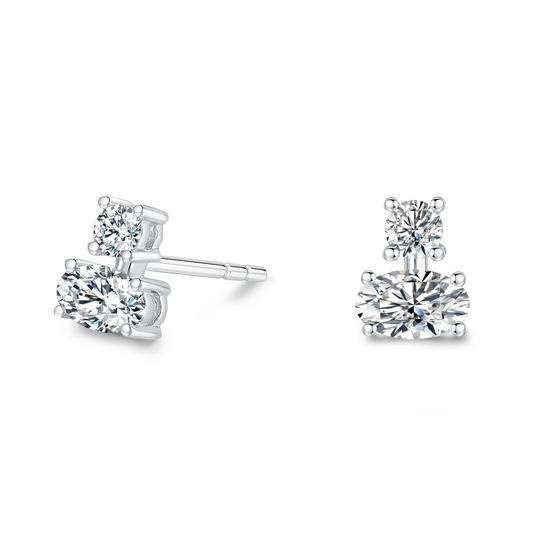 10K Gold Radiant Harmony Lab Grown Diamond Stud Earrings