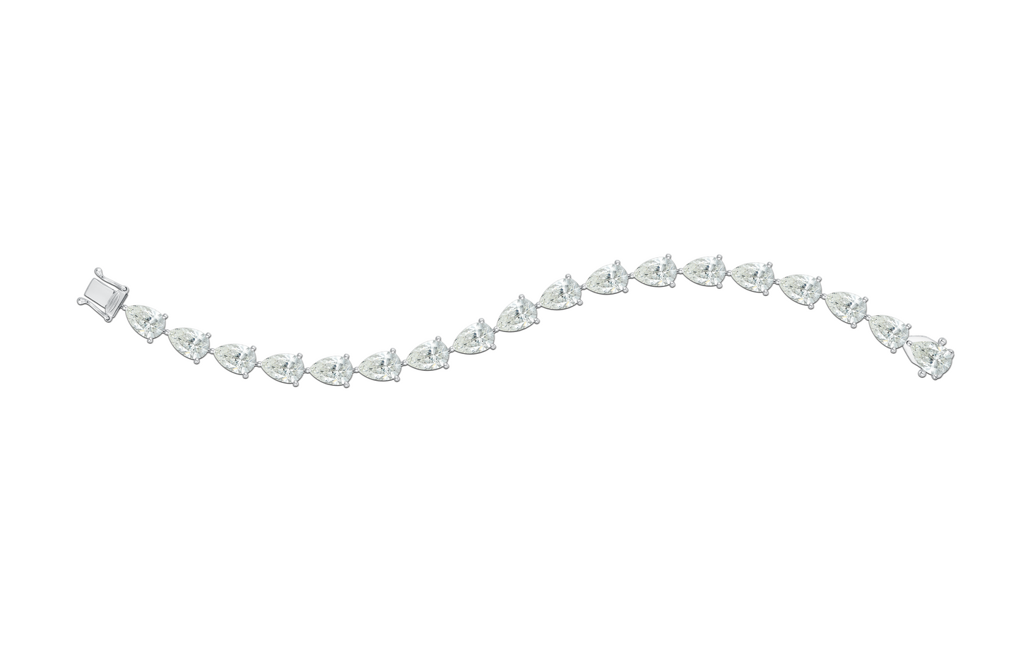 10K Pear-shaped Lab Grown Diamond Bracelet