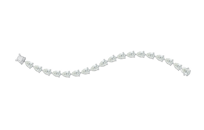 10K Pear-shaped Lab Grown Diamond Bracelet