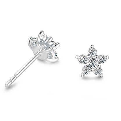 10K Gold Star-Shaped Cascade Lab Grown Diamond Stud Earrings