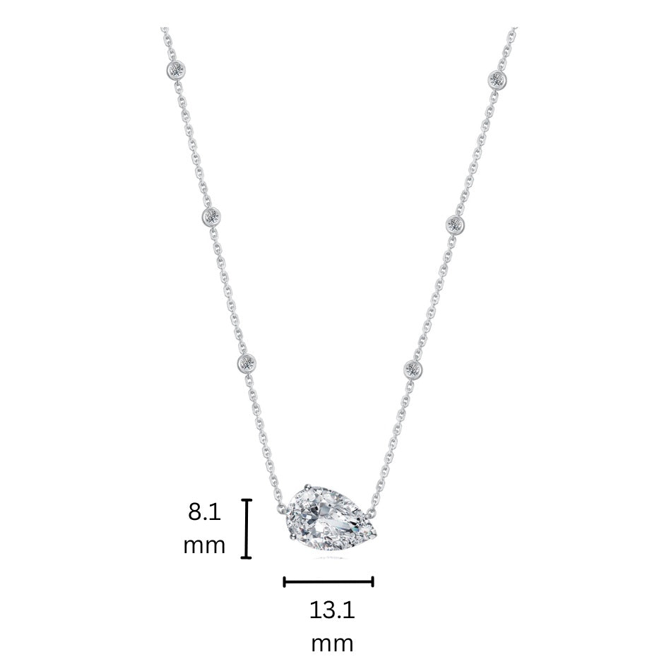 10K Gold Pear Shaped Lab Grown Diamond Necklace with IGI Certificate