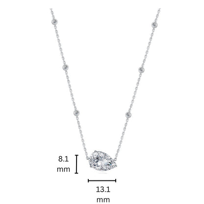 10K Gold Pear Shaped Lab Grown Diamond Necklace with IGI Certificate