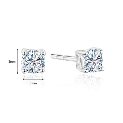 10K Gold Lab Grown Diamond Four Prong Design Stud Earrings