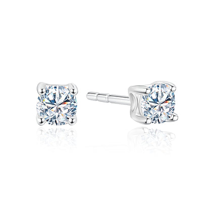 10K Gold Lab Grown Diamond Four Prong Design Stud Earrings