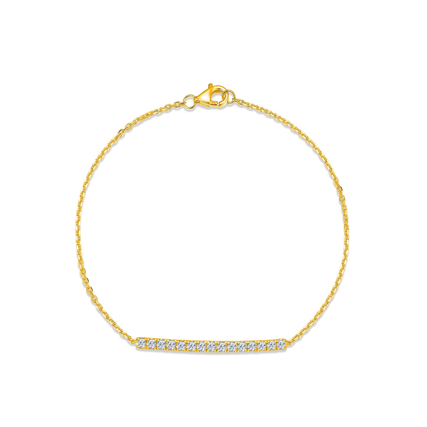 10K Gold Lab Grown Diamond Bar Bracelet