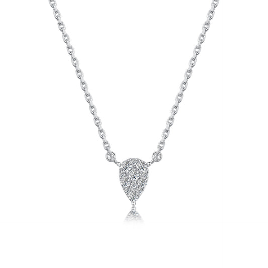 10K Gold Lab Grown Diamond Pear Shaped Necklace