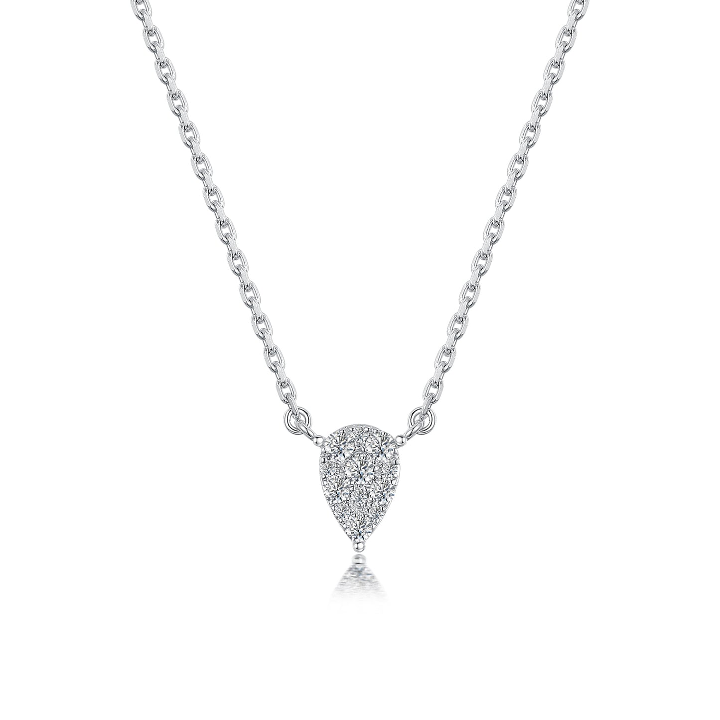 10K Gold Lab Grown Diamond Pear Shaped Necklace