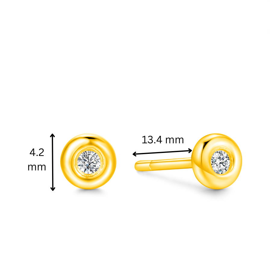 10K Gold Lab Grown Diamond Bezel Earrings