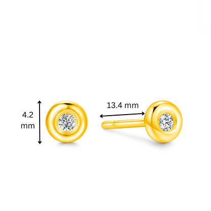 10K Gold Lab Grown Diamond Bezel Earrings